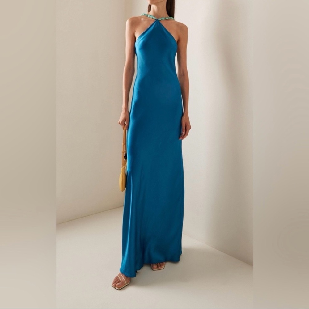 STAUD Cadence Dress color in Island Blue